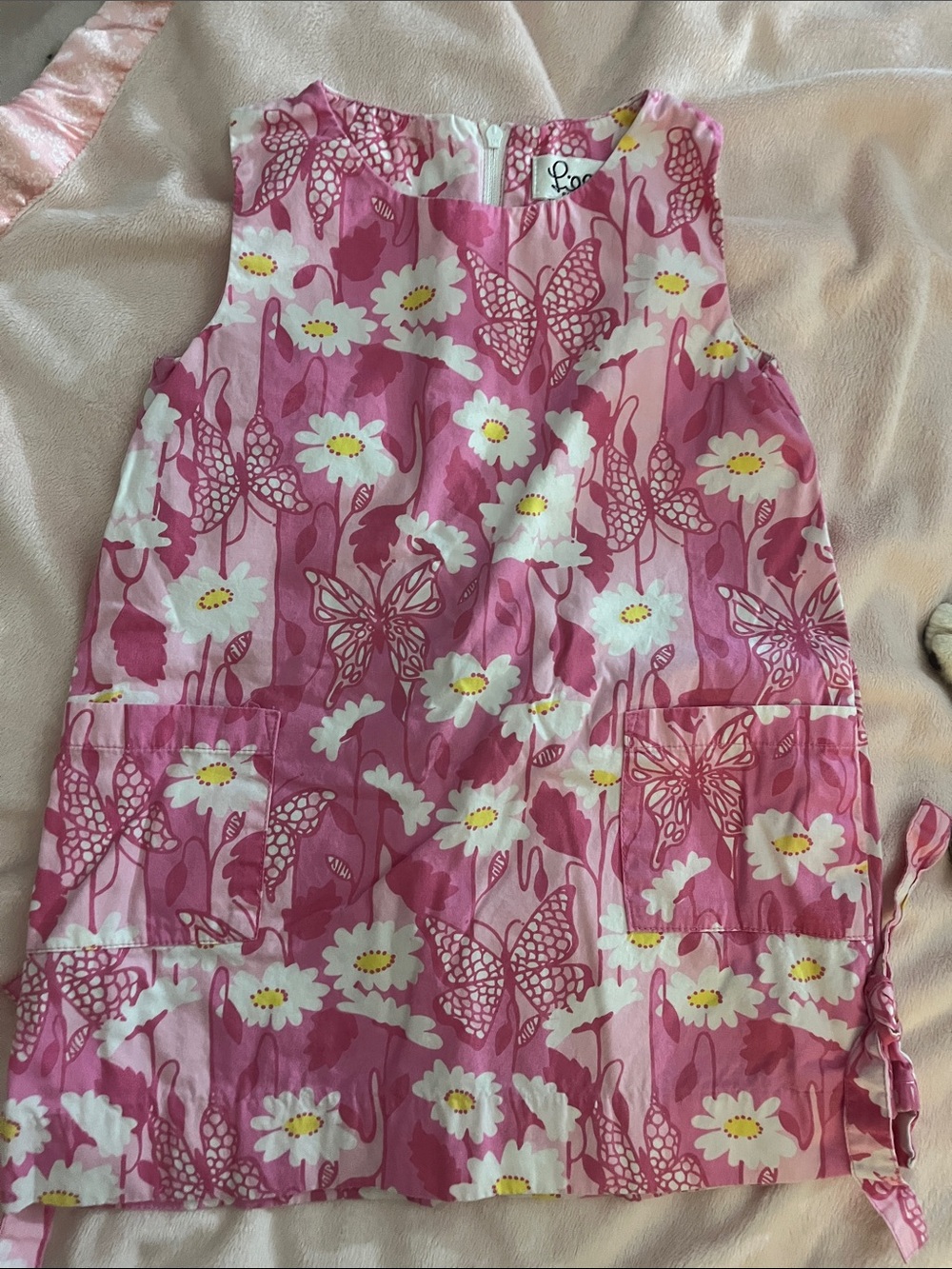 Lilly Pulitzer Pink Floral Butterfly Shift Dress